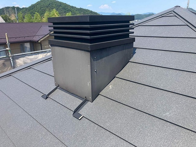 施工後の煙突周り